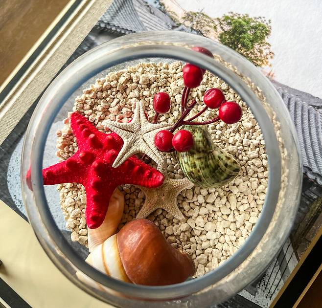 앙증맞은 불가사리로 만든 장식품