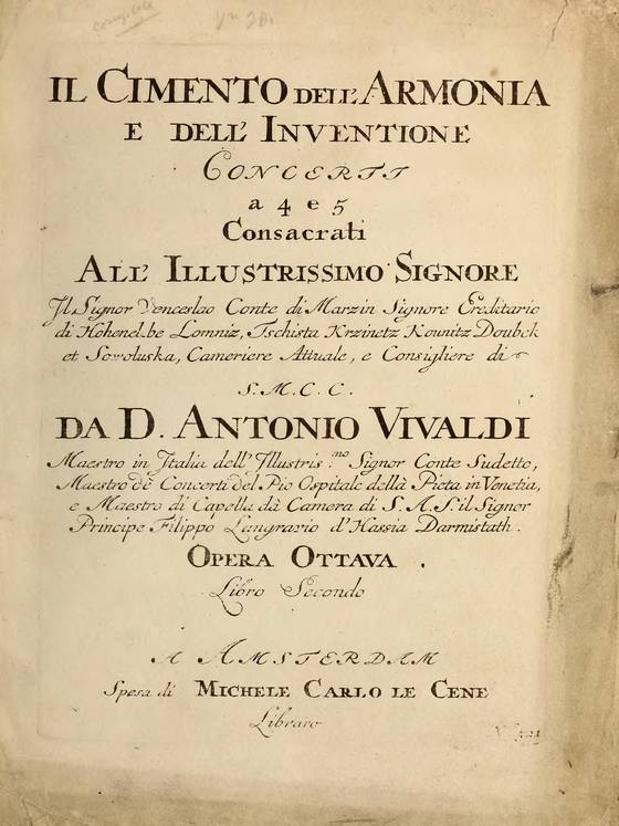 한국인이 가장 사랑하는 클래식 작품의 하나인 ‘사계’ 악보 초판. [사진 사회평론]