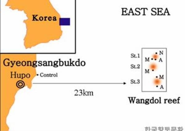 후포 앞바다 왕돌초 핵심구역위치 [출처=한국향토문화전자대전]