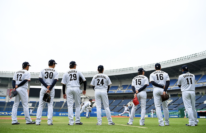 훈련 중인 2017 WBC 일본대표선수들. 게티이미지코리아