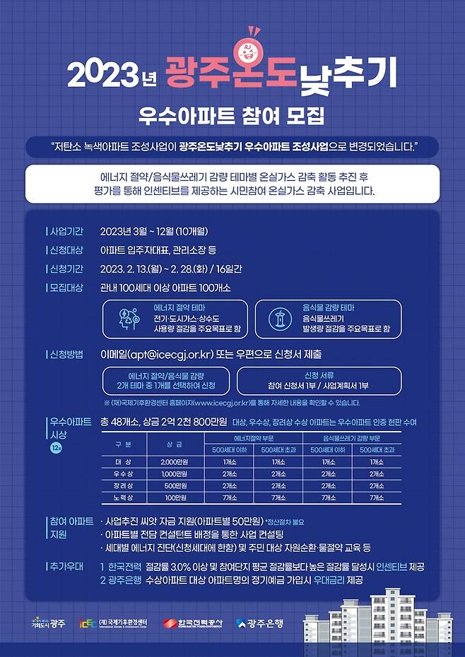 광주 온도낮추기 사업 공모 포스터 [광주시 제공. 재판매 및 DB 금지]