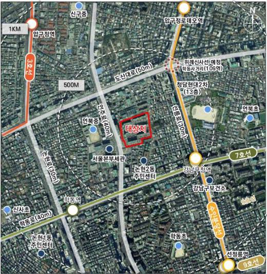 논현동현아파트 위치도/서울시 제공