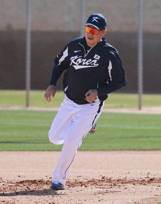 WBC 준비를 위해 호주와 미국을 오가며 훈련한 국가대표 포수 양의지. 최근 두 차례 한·일전 패배 설욕이 목표다. [연합뉴스]