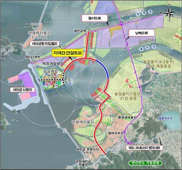 새만금 연결도로 사업노선 위치도(사진=새만금개발청 제공) *재판매 및 DB 금지