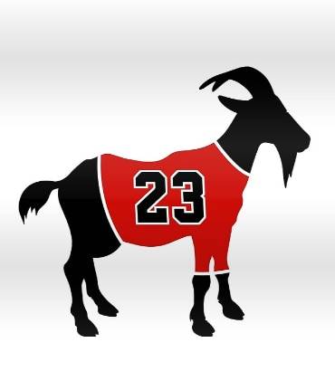 마이클 조던이 'G.O.A.T.'란 뜻으로 그의 등번호인 23번을 염소에 입힌 그림. / 트위터