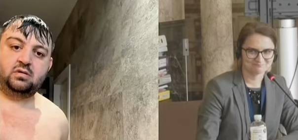 화상회의 영상에 알몸으로 등장한 의원/사진= 루마니아 지방의회 중계 영상 캡처