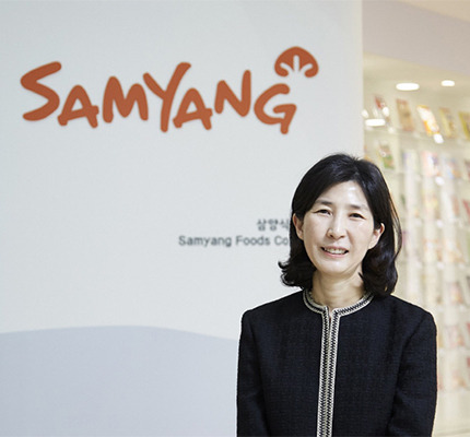 Kim Jung-soo, vice chairman of Samyang Foods, and wife of former chairman Chun In-jang [Source : Samyang Foods]