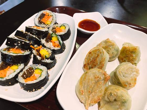 Maru JaYeonSik Kimbap serves well-loved street food such as soybean tofu gimbap and vegan mandu (Korean dumplings) in Insadong, central Seoul [ISABELLE PIA SISON]