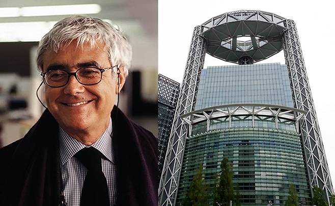 라파엘 비뇰리(왼쪽)와 그가 설계한 종로타워 왼쪽은 [라파엘 비뇰리 건축사무소 홈페이지 캡처], 오른쪽은 [촬영 안철수]