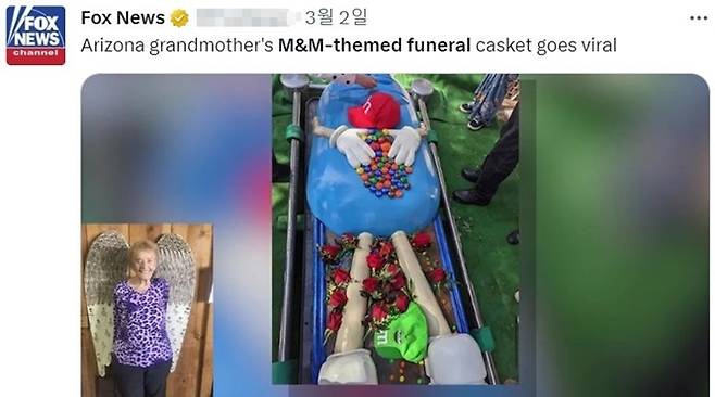 Arizona grandmother's M&M-themed funeral casket goes viral