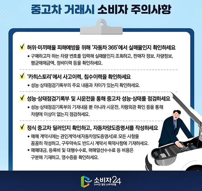 중고차 소비자 주의사항 [출처=소비자원]