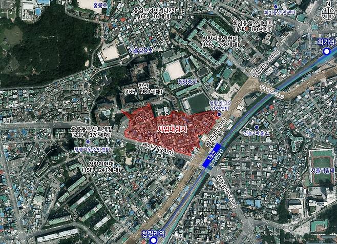 서울 동대문구 청량리동 19 일대 위치도 <자료=서울시>