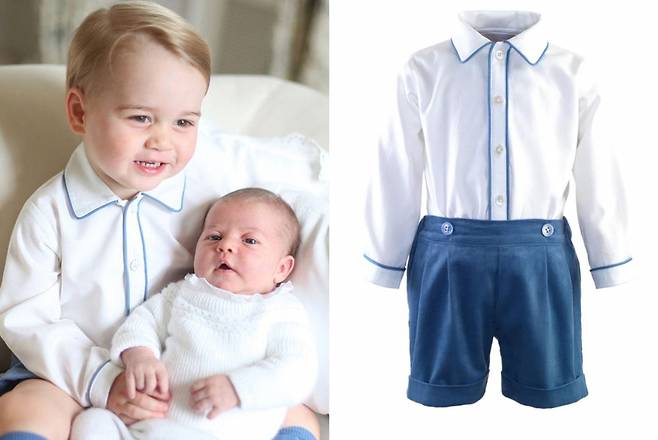 영국 윌리엄 왕세자의 장남인 조지 왕자가 갓 태어난 동생 샬롯 공주를 만나며 착용한 '레이철 라일리'(RACHEL RILEY)아동복. [레이첼 라일리 홈페이지]