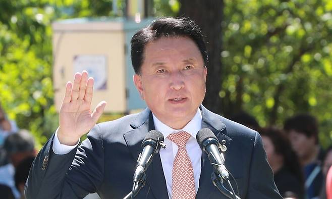 김영환 충북지사 취임식. 오윤주 기자