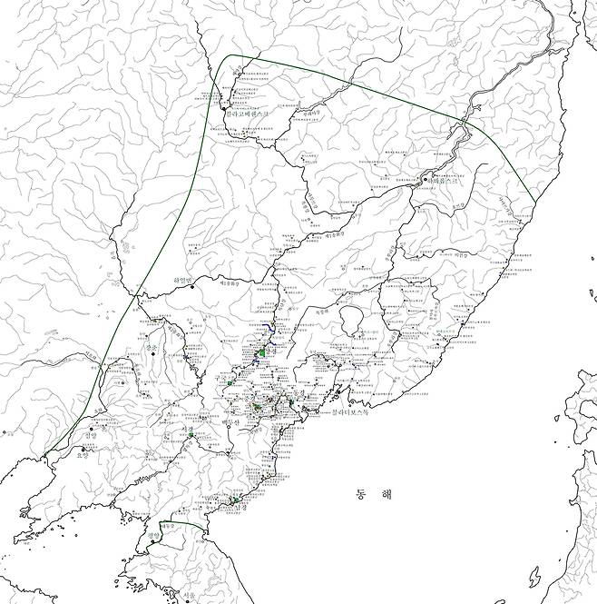 '발해유적총람' 속 발해 강역도 [정석배 한국전통문화대 교수 제공. 재판매 및 DB 금지]
