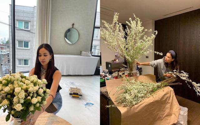 고소영이 예능 프로그램에서 꽃꽂이 실력을 발휘한다. 고소영 SNS