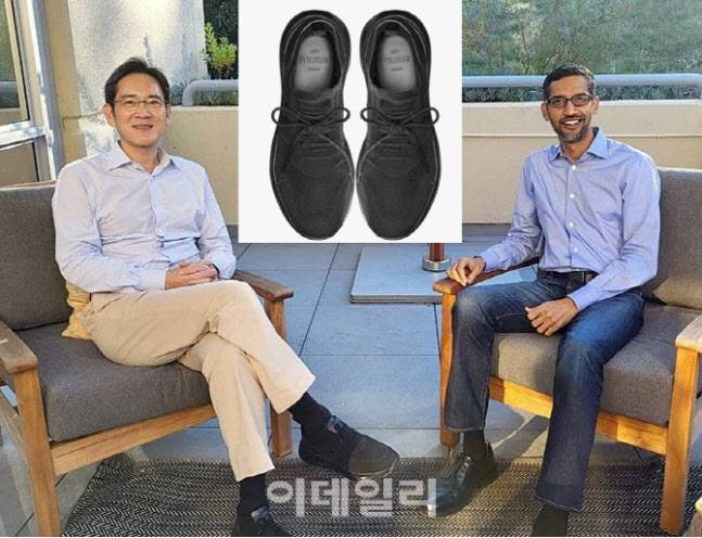 이재용 삼성전자 부회장이 지난 2021년 11월 22일(현지시각) 미국 캘리포니아주 마운틴뷰 구글 본사에서 순다르 피차이 구글 CEO를 만났다. (사진=삼성전자)
