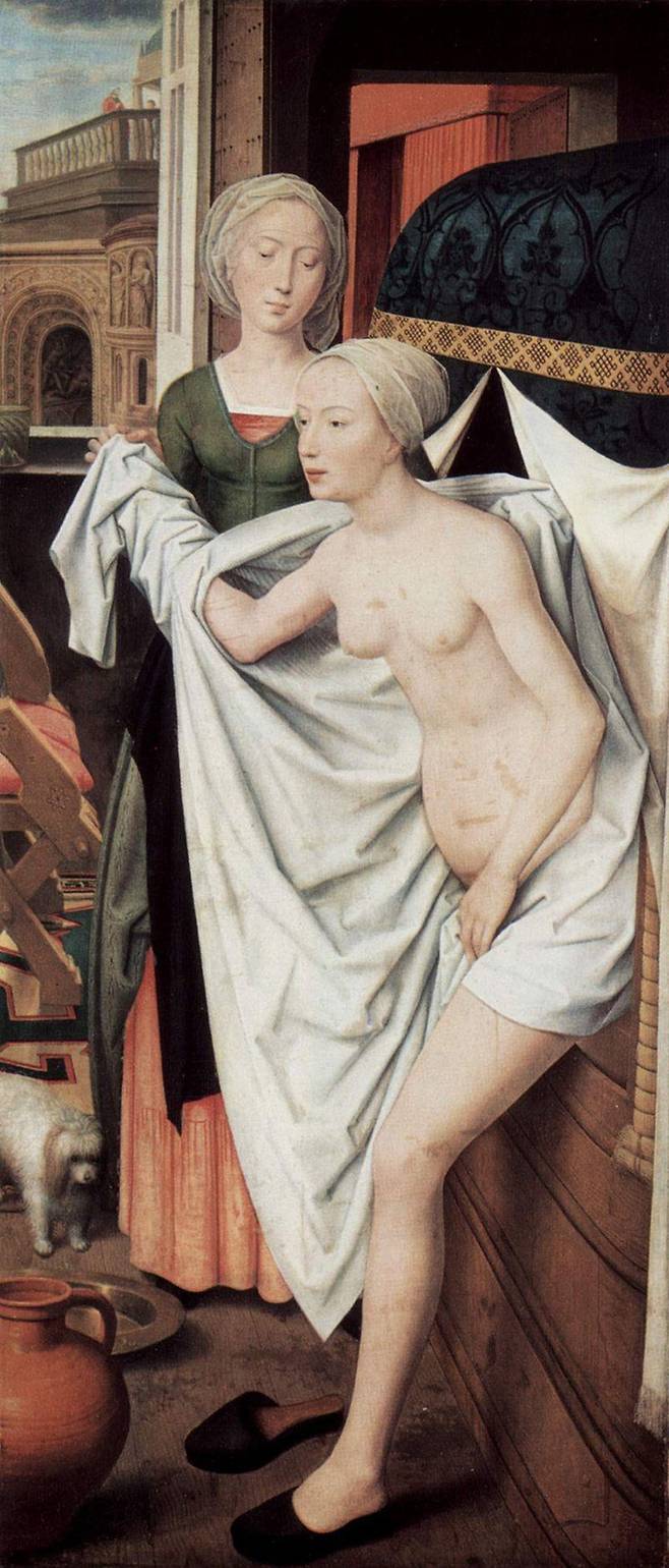 한스 멤링, 밧세바, 1485, 목판에 유채, 191×84cm, 슈투트가르트 미술관.