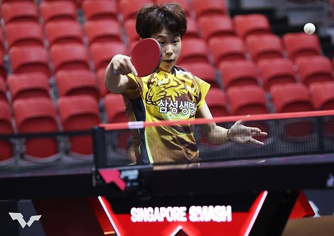 [서울=뉴시스]주천희가 세계 최강자를 상대로 끈질기게 싸웠다. 2023.03.18 (사진=국제배구연맹 제공)  *재판매 및 DB 금지