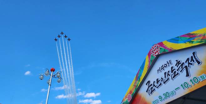 2022년 금산인삼축제 공군 블랙이글스 공연 모습. 금산군 제공