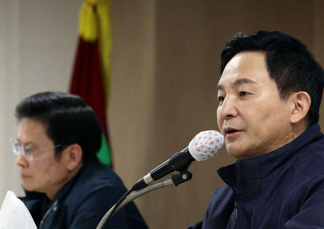 원희룡 국토교통부 장관이 지난 19일 서울 서초구 대한건설기계안전관리원에서 열린 타워크레인 안전관리 체계점검 및 충돌사고 중간조사 결과보고회에서 발언하고 있다. 연합뉴스