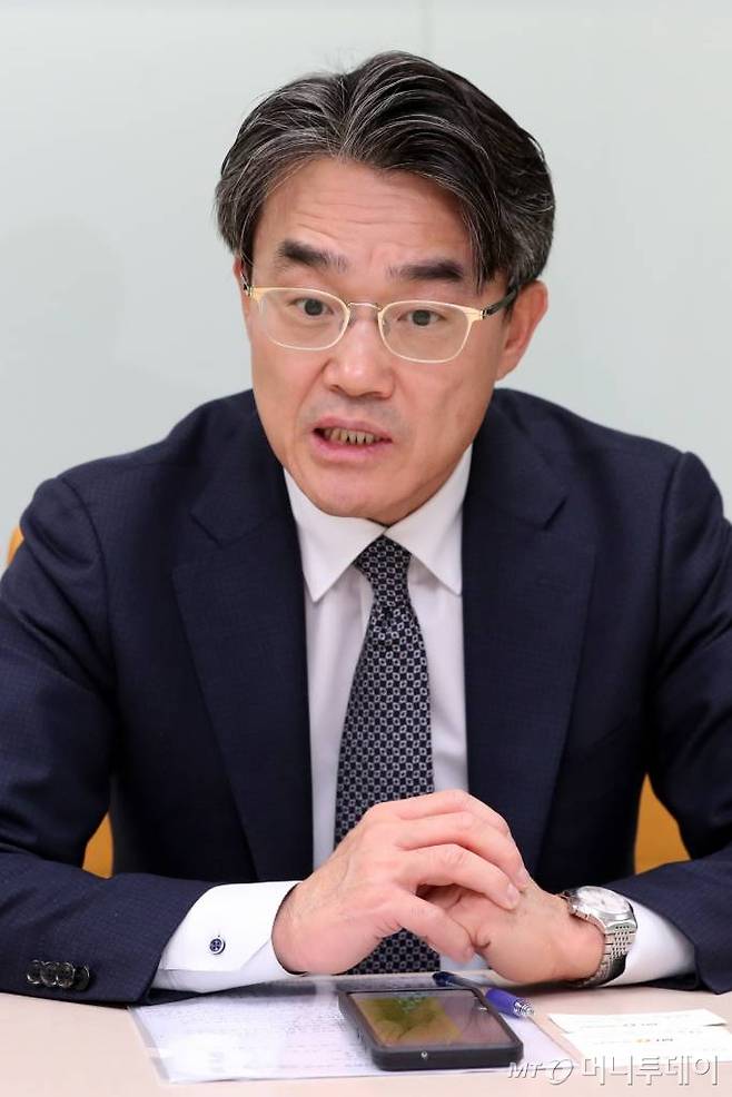 김성열 주미국대사관 상무관이 10일 서울 서린동 머니투데이 본사에서 진행한 2023 상무관 좌담회에 참석해 통상현안을 설명했다.  /사진=이기범 기자 leekb@