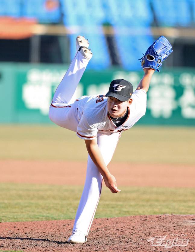 한화 김서현이 지난 14일 대전 KIA전에서 투구하고 있다. 제공 | 한화 이글스