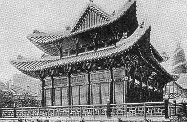 경복궁 근정전을 본떠 지은 1900년 파리박람회 대한제국 전시관. 국제박람회기구(BIE)홈페이지