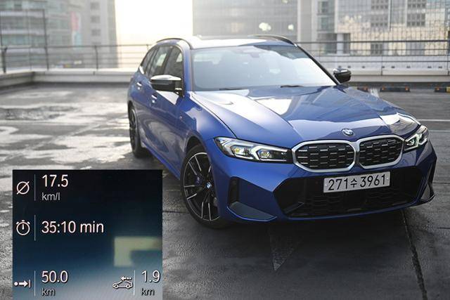 BMW M340i xDrive 투어링 자유로 연비