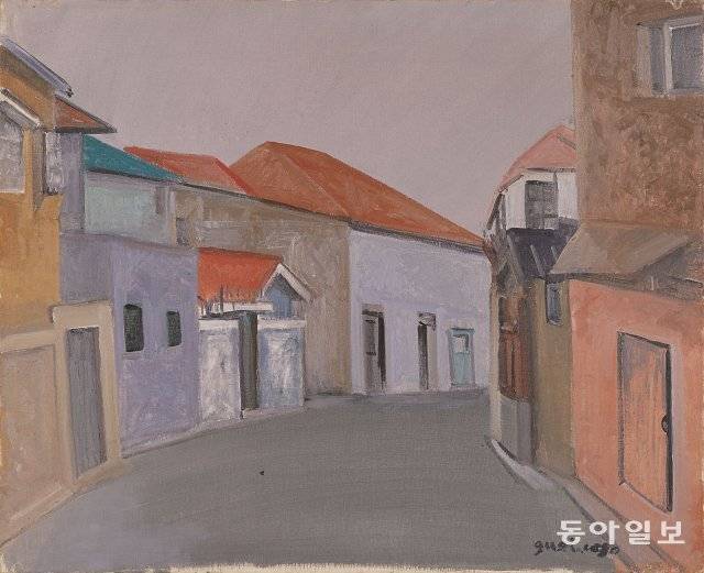 원계홍, 장충동 1가 뒷골목, 1980년, 캔버스에 유채, 65×80.6cm, ⓒ원계홍기념사업회, 사진 주명덕