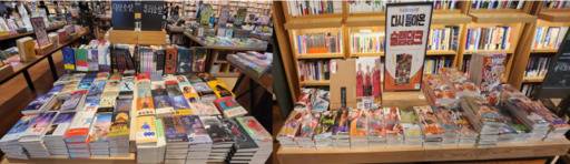 도내 한 서점에 슬램덩크 만화책과 일본 추리소설이 진열돼 있는 모습. 김정규기자