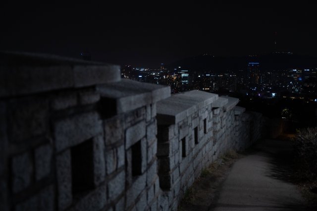 25일 오후 8시 30분, 불 꺼진 서울 종로구 낙산공원. 세계자연기금 한국본부 제공