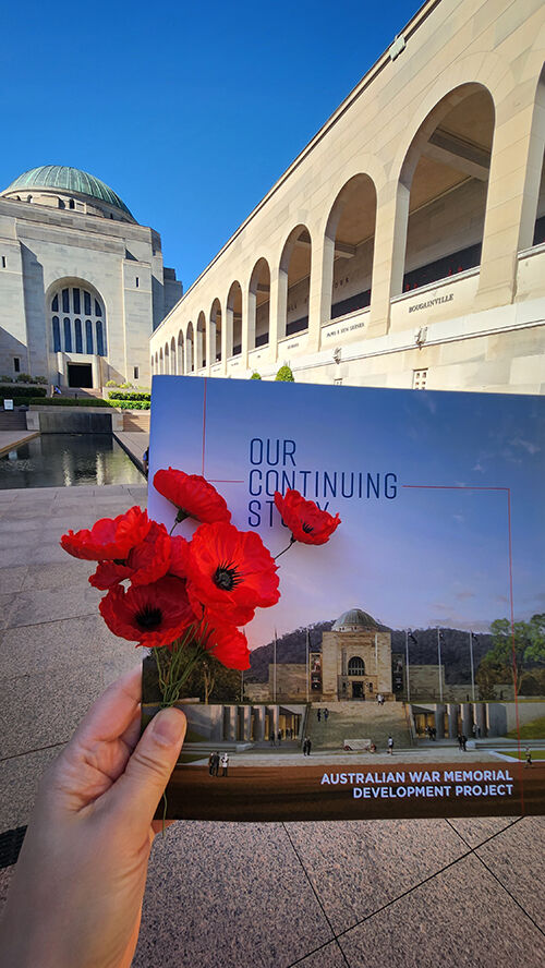 호주 캔버라 전쟁기념관과 양귀비꽃