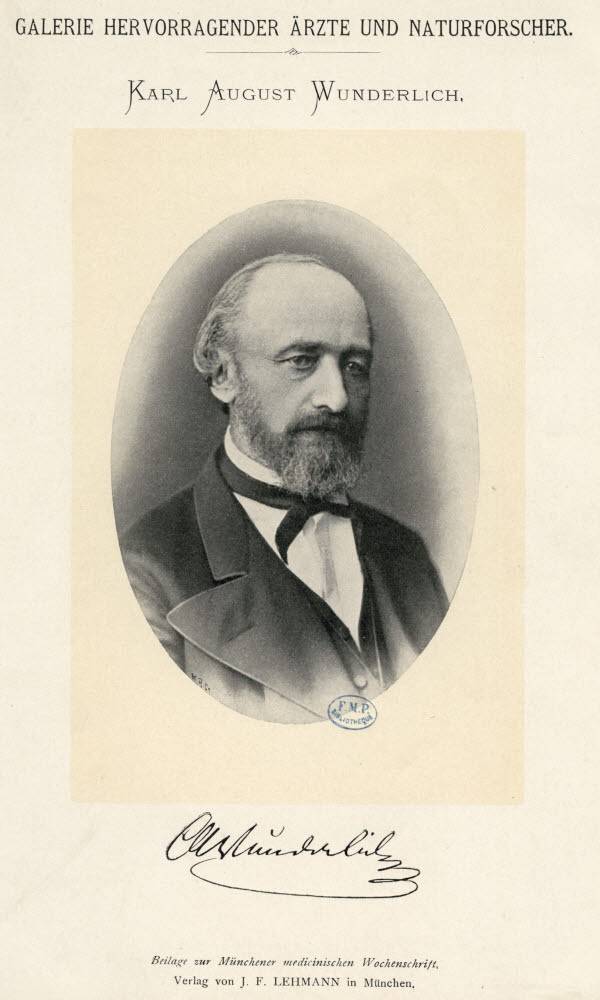 사람의 정상 체온이 약 37도라는 것을 발견한 독일의 의사 카를 라인홀트 아우구스트 분데를리히가. (출처: Wikimedia Commons)