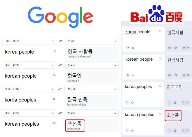 구글·바이두 캡처