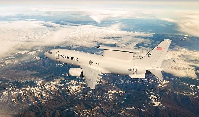 미 공군 마크를 단 E-7A 컴퓨터 그래픽. 출처=미 국방부 시각 정보 배포 서비스