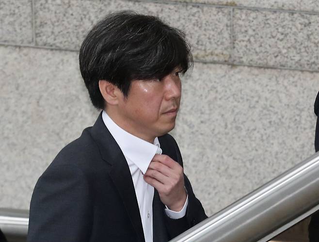 정치자금법 위반 혐의를 받고 있는 남욱 변호사가 28일 서울 서초구 중앙지방법원에서 재판에 출석하고 있다. 2023.3.28/뉴스1