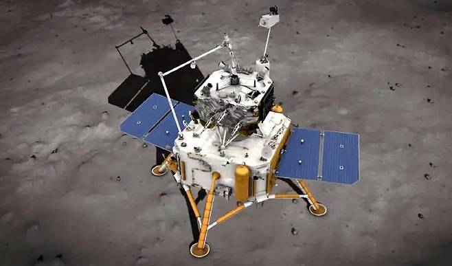 창어-5호 착륙선 상상도. 사진=중국 국가우주국(CNSA)/미 항공우주국(NASA)