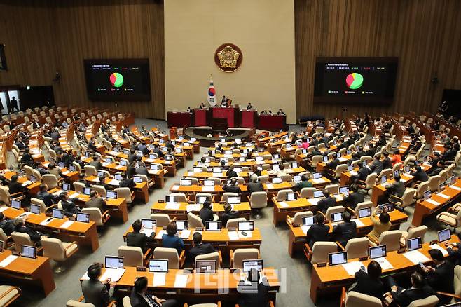 제1404회 국회(임시회) 제2차 본회의가 30일 오후 서울 여의도 국회에서 열리고 있다. (사진=이데일리 이영훈 기자)