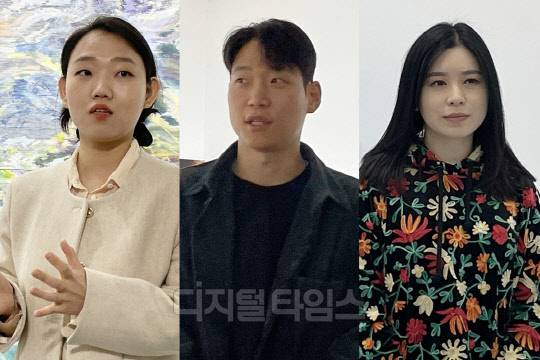 2023 금호영아티스트에 선정된 김원진(왼쪽부터) 작가, 정영호 작가, 조재 작가.