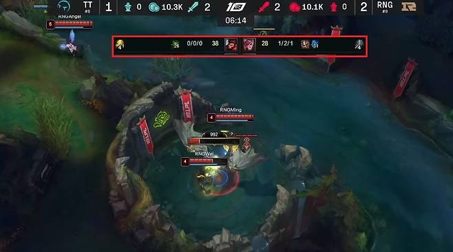 사진=LPL 공식 유튜브 채널, 6분 1템