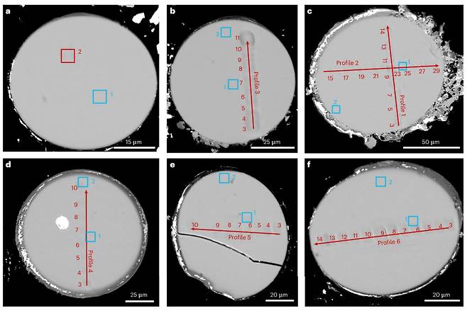 창어가 채취한 샘플에서 찾아낸 유리알갱이.
