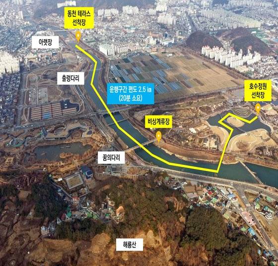 KTX 순천역과 순천만국가정원을 오가는 '정원 드림호' 운항도. 사진 순천시