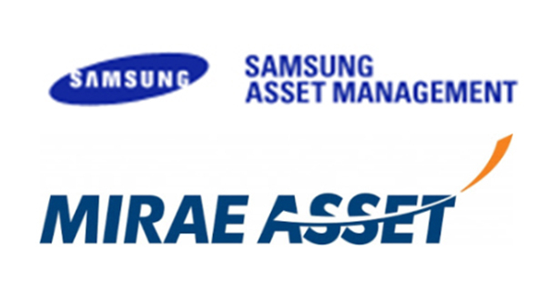 Samsung Asset and Mirae Asset logos [Courtesy of Samsung Asset Management and Mirae Asset]
