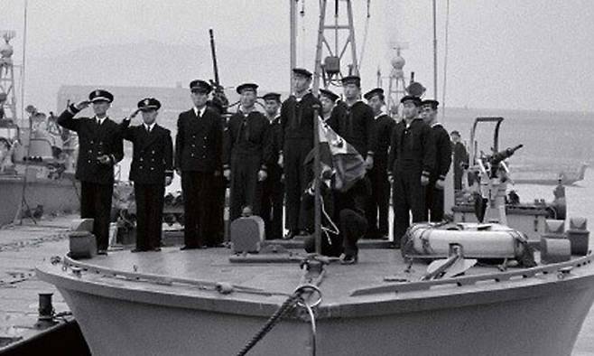 6·25전쟁 도중인 1952년 편성된 해군 어뢰정편대 모습. 국가보훈처 제공