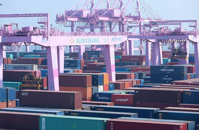 인천 연수구 인천신항 컨테이너 모습. /뉴스1