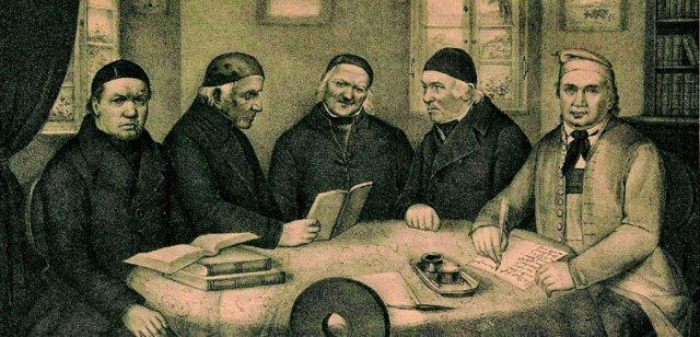 17세기 후반 독일에서 경건주의 운동을 전개한 뷔르템베르크 경건파의 모습. 프랑크푸르트의 목사 필리프 슈페너는 교회 개혁을 호소한
 책 ‘경건한 열망’에서 인간의 내면을 강조하며 자신을 지극히 감정적인 존재로 표현했다. 푸른역사 제공