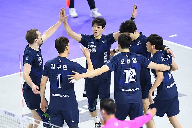 대한항공 선수단. KOVO 제공