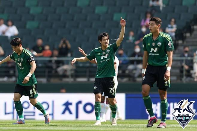 류재문의 선제골 세리머니 [한국프로축구연맹 제공. 재판매 및 DB 금지]