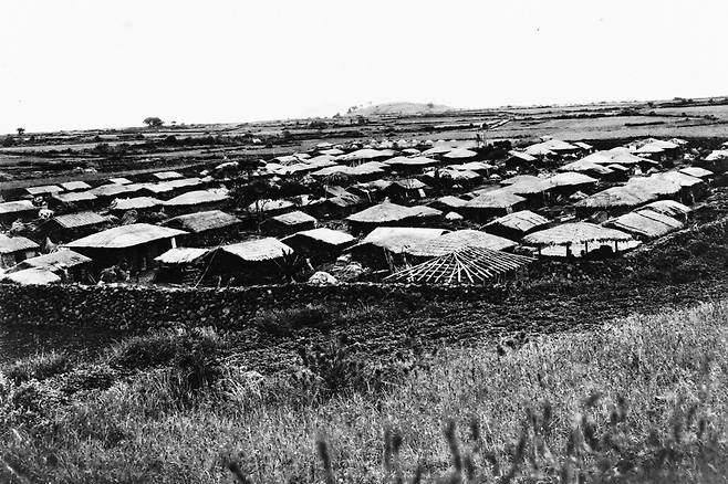 제주4·3 당시 토벌대에 초토화된 뒤 1950년대 재건된 제주읍 노형리 모습이다. 제주4·3평화재단 제공